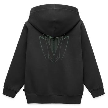 anzug hemd - Kinder Premium Organic Zip Hoodie - Schwarz - Hinten - AI Model Kid Male (0cm)