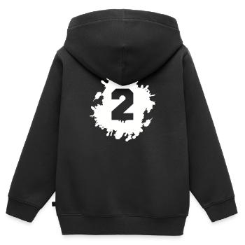 2 klecks - Kinder Premium Organic Zip Hoodie - Schwarz - Hinten - AI Model Kid Male (0cm)