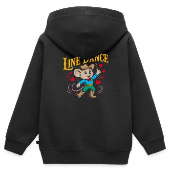 Line Dance Maus lustige Maus tanzt Linedance - Kinder Premium Organic Zip Hoodie - Schwarz - Hinten - AI Model Kid Male (0cm)