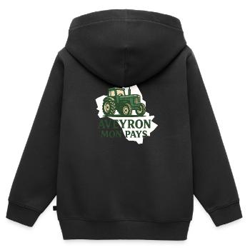 Aveyron, my agricultural country - Kids Premium Organic Zip-up Hoodie - black - Back - AI Model Kid Male (0cm)