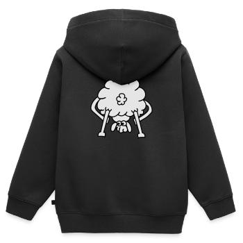 schaf von hinten - Kinder Premium Organic Zip Hoodie - Schwarz - Hinten - AI Model Kid Male (0cm)