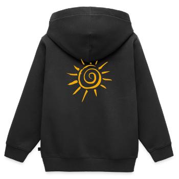 sonne - Kinder Premium Organic Zip Hoodie - Schwarz - Hinten - AI Model Kid Male (0cm)