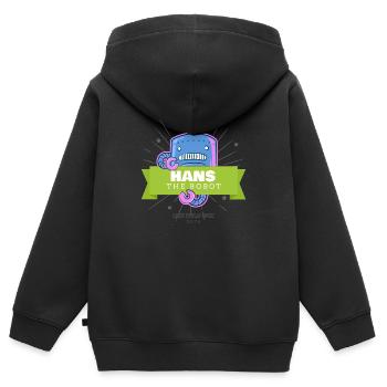 Hans the Robot - Kinder Premium Organic Zip Hoodie - Schwarz - Hinten - AI Model Kid Male (0cm)