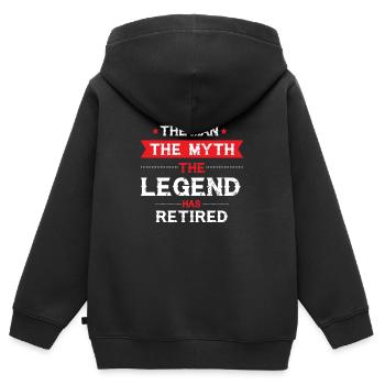 Pensionierte Legend Beratungsgebühr Ruhestandsgeschenk - Kinder Premium Organic Zip Hoodie - Schwarz - Hinten - AI Model Kid Male (0cm)