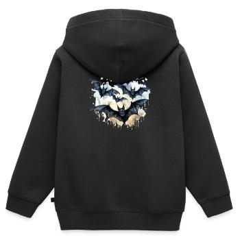 Fledermäuse - Kinder Premium Organic Zip Hoodie - Schwarz - Hinten - AI Model Kid Male (0cm)