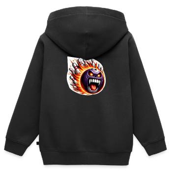 Quilles de feu - Sweat Premium à capuche zippé enfant bio - noir - Dos - AI Model Kid Male (0cm)