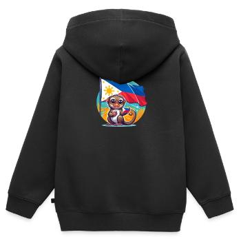 Philippinischer Stolz - Kinder Premium Organic Zip Hoodie - Schwarz - Hinten - AI Model Kid Male (0cm)