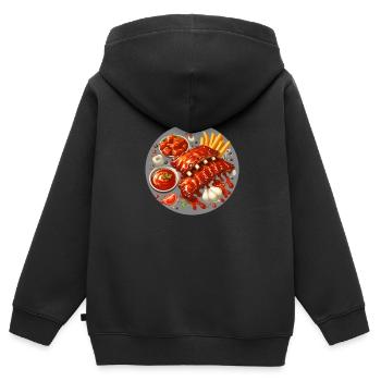 Leckere Barbecue Spareribs - Kinder Premium Organic Zip Hoodie - Schwarz - Hinten - AI Model Kid Male (0cm)