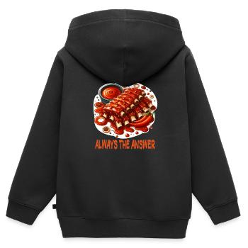 Leckere Barbecue Spareribs - Kinder Premium Organic Zip Hoodie - Schwarz - Hinten - AI Model Kid Male (0cm)
