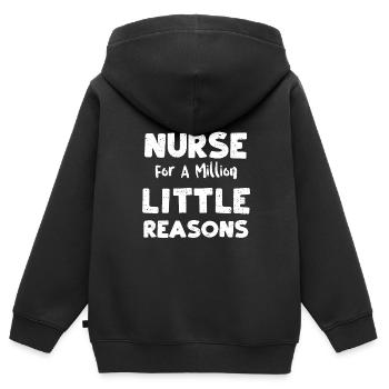 Infirmière pédiatrique pour un million de li... - Sweat Premium à capuche zippé enfant bio - noir - Dos - AI Model Kid Male (0cm)