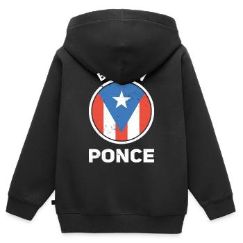 Puerto Rico - Kinder Premium Organic Zip Hoodie - Schwarz - Hinten - AI Model Kid Male (0cm)