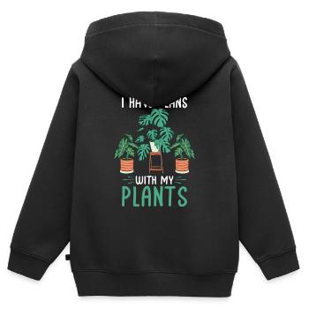 Pflanzen - Kinder Premium Organic Zip Hoodie - Schwarz - Hinten - AI Model Kid Male (0cm)