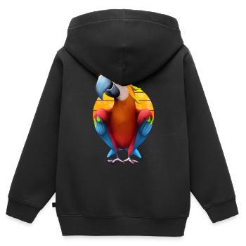 Ara - Sweat Premium à capuche zippé enfant bio - noir - Dos - AI Model Kid Male (0cm)