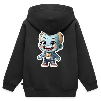 Halloween - cute kids zombie - Kids Premium Organic Zip-up Hoodie - black - Back - AI Model Kid Male (0cm)