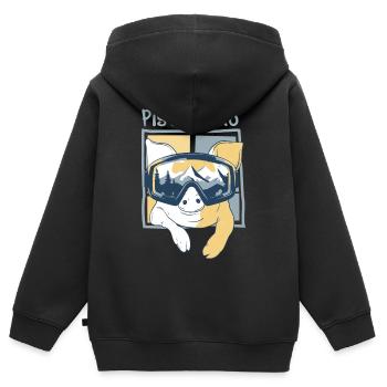 Pistensau - Piste Ski fahren Snowboard Skiurlaub - Kinder Premium Organic Zip Hoodie - Schwarz - Hinten - AI Model Kid Male (0cm)