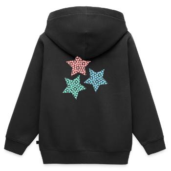 STERN. STERNE. STERN. STERNE. FEST. JAHRESTAG - Kinder Premium Organic Zip Hoodie - Schwarz - Hinten - AI Model Kid Male (0cm)