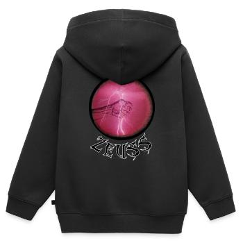Zeus et les mythes de l’âge des dieux - Sweat Premium à capuche zippé enfant bio - noir - Dos - AI Model Kid Male (0cm)