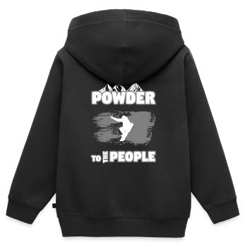 snowboard powder people - Kinder Premium Organic Zip Hoodie - Schwarz - Hinten - AI Model Kid Male (0cm)