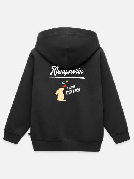 Klempnerin Frohe Ostern Ostergeschenk Klempnerei - Kinder Premium Organic Zip Hoodie - Schwarz