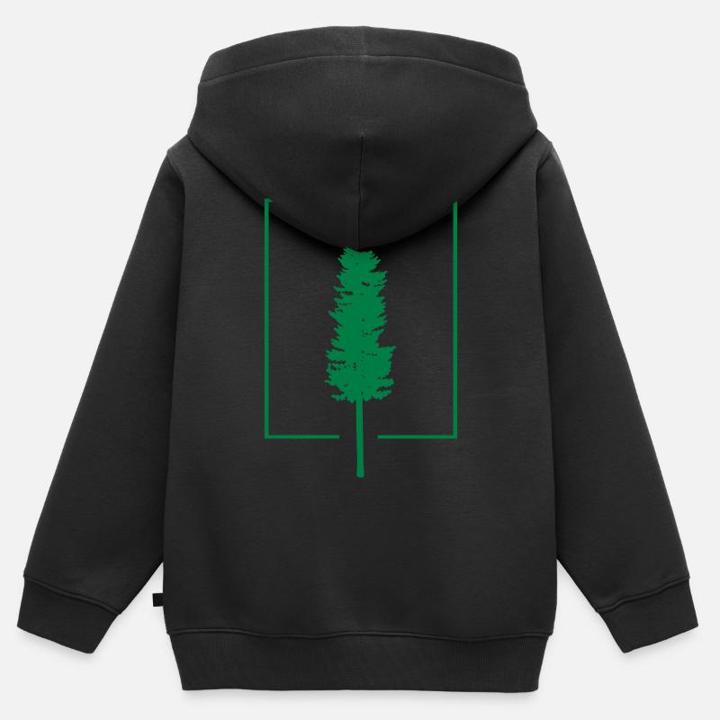 Arbre dans la boîte - Sweat Premium à capuche zippé enfant bio - noir