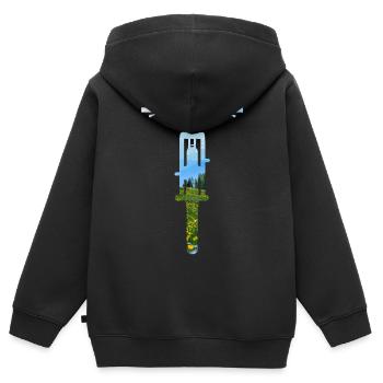 MTB - Alpen - Berge - BIN DER MOTOR - Mountainbike - Kinder Premium Organic Zip Hoodie - Schwarz - Hinten - AI Model Kid Male (0cm)