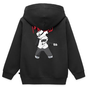 I'm BAD Dancer - Dancing Dog - Kinder Premium Organic Zip Hoodie - Schwarz - Hinten - AI Model Kid Male (0cm)