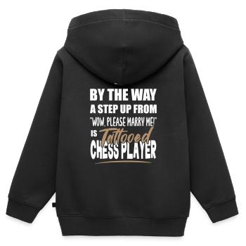Les joueurs d’échecs tatoués sont les plus attrayants. - Sweat Premium à capuche zippé enfant bio - noir - Dos - AI Model Kid Male (0cm)