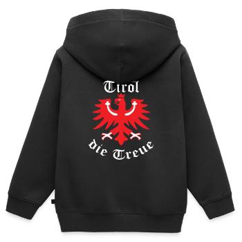 Tirol Adler Dem Land Tirol die Treue - Kinder Premium Organic Zip Hoodie - Schwarz - Hinten - AI Model Kid Male (0cm)