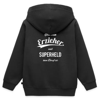Erzieher - Kinder Premium Organic Zip Hoodie - Schwarz - Hinten - AI Model Kid Male (0cm)