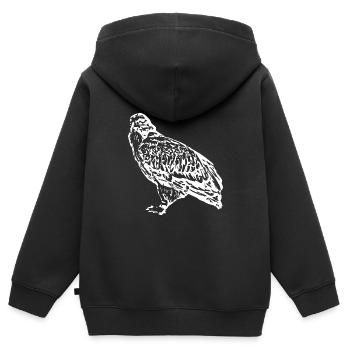 Faucons Oiseaux Oiseaux - Sweat Premium à capuche zippé enfant bio - noir - Dos - AI Model Kid Male (0cm)