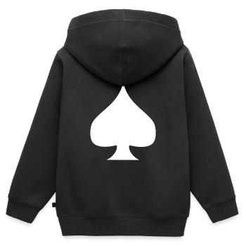 Pik Pique Spades - Sweat Premium à capuche zippé enfant bio - noir - Dos - AI Model Kid Male (0cm)