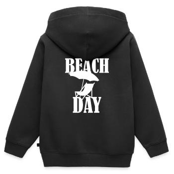 Beach Day Liegestuhl - Kinder Premium Organic Zip Hoodie - Schwarz - Hinten - AI Model Kid Male (0cm)