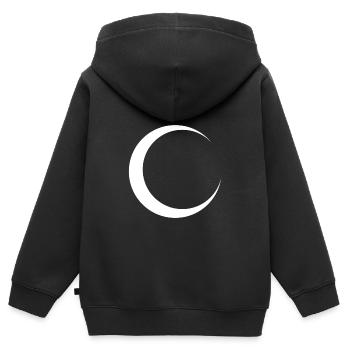 Lunes - Sweat Premium à capuche zippé enfant bio - noir - Dos - AI Model Kid Male (0cm)