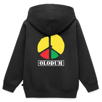 Olodum Friedenszeichen Brasilianischer Karneval - Kinder Premium Organic Zip Hoodie - Schwarz - Hinten - AI Model Kid Male (0cm)