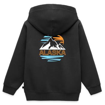 Alaska Voyage Alaska Souvenir vacances - Sweat Premium à capuche zippé enfant bio - noir - Dos - AI Model Kid Male (0cm)