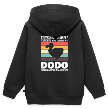 Dodo Bird Lovers Birdwatchers Extinct - Kids Premium Organic Zip-up Hoodie - black - Back - AI Model Kid Male (0cm)