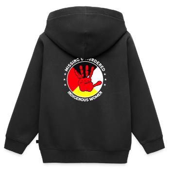 Disparues Femmes indigènes assassinées Native America - Sweat Premium à capuche zippé enfant bio - noir - Dos - AI Model Kid Male (0cm)