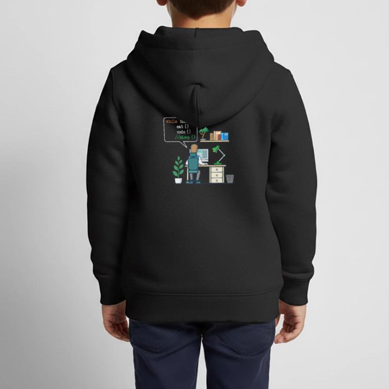 Eat Code Sleep | Funny Coder Programmeur Sweat Premium à capuche zippé enfant bio