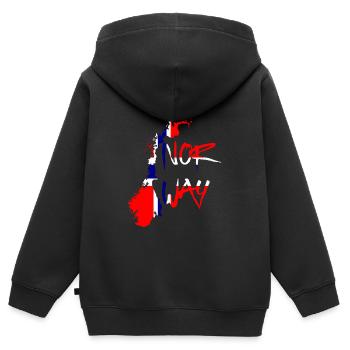 Norway Norway - Kids Premium Organic Zip-up Hoodie - black - Back - AI Model Kid Male (0cm)