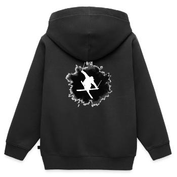 freestyle skiing - Kinder Premium Organic Zip Hoodie - Schwarz - Hinten - AI Model Kid Male (0cm)