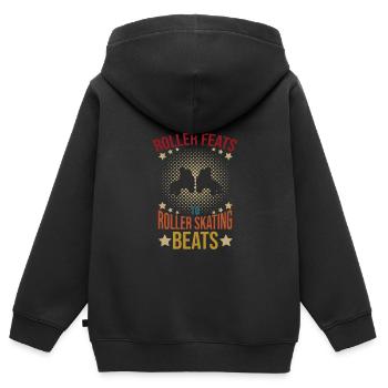 Rollerskater Party Roller Skating Beats Gift Idea - Kinder Premium Organic Zip Hoodie - Schwarz - Hinten - AI Model Kid Male (0cm)