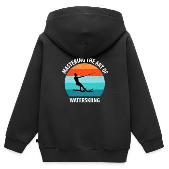 Wasserskier Wasserski Wasserskifahrer - Kinder Premium Organic Zip Hoodie - Schwarz - Hinten - AI Model Kid Male (0cm)