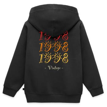 Jahrgang 1998 - Kinder Premium Organic Zip Hoodie - Schwarz - Hinten - AI Model Kid Male (0cm)
