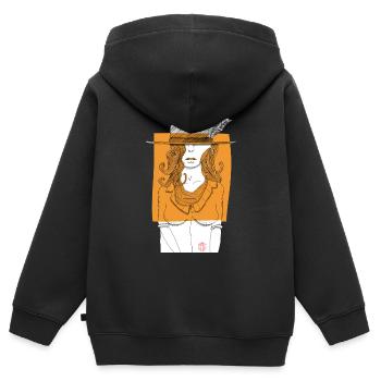 Modern cow girl - Kids Premium Organic Zip-up Hoodie - black - Back - AI Model Kid Male (0cm)