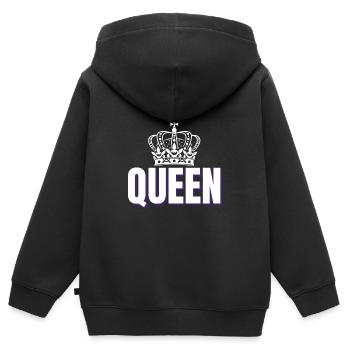Queen Partnershirt Queen King Krone - Kinder Premium Organic Zip Hoodie - Schwarz - Hinten - AI Model Kid Male (0cm)