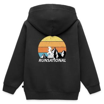 Trail Running - Kinder Premium Organic Zip Hoodie - Schwarz - Hinten - AI Model Kid Male (0cm)