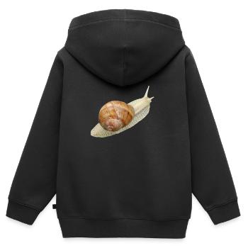 Schnecke, Weinbergschnecke - Kinder Premium Organic Zip Hoodie - Schwarz - Hinten - AI Model Kid Male (0cm)
