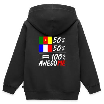 Moitié Français moitié Camerounais - Kinder Premium Organic Zip Hoodie - Schwarz - Hinten - AI Model Kid Male (0cm)