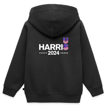 US Wahlen 2024 - Kinder Premium Organic Zip Hoodie - Schwarz - Hinten - AI Model Kid Male (0cm)