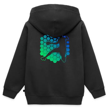 Handballer Handball Handballspielen Herren - Kinder Premium Organic Zip Hoodie - Schwarz - Hinten - AI Model Kid Male (0cm)